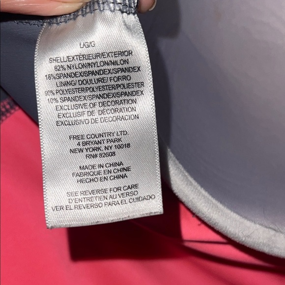 Free Country Pink and Purple Sleeveless Camisole Swim One Piece - Picture 5 of 9